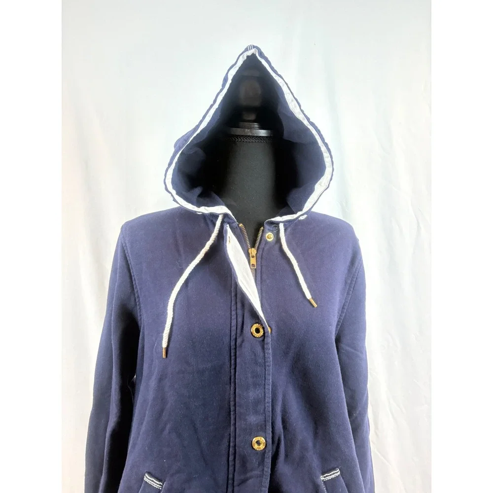 Lauren Jeans Co Ralph Lauren Navy Blue Full Zip Hoodie Sweatshirt Large - Picture 3 of 9